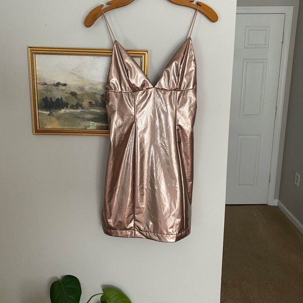 Rose gold metallic mini dress from forever 21 new with tags Size small